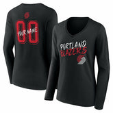 Portland Trail Blazers Women's Hustle Custom Long Sleeve V-Neck T-Shirt - Black sale