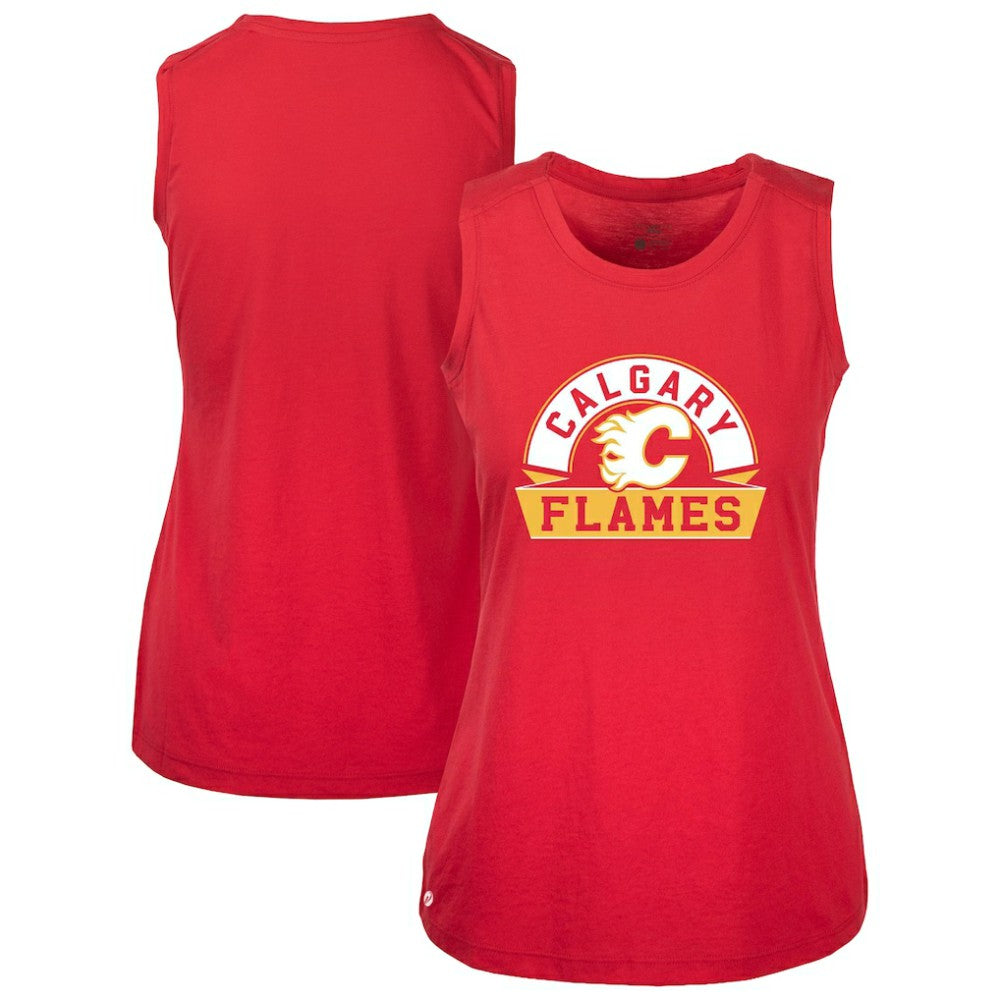 Calgary Flames Levelwear Women's Macy Banner Arch Tank Top