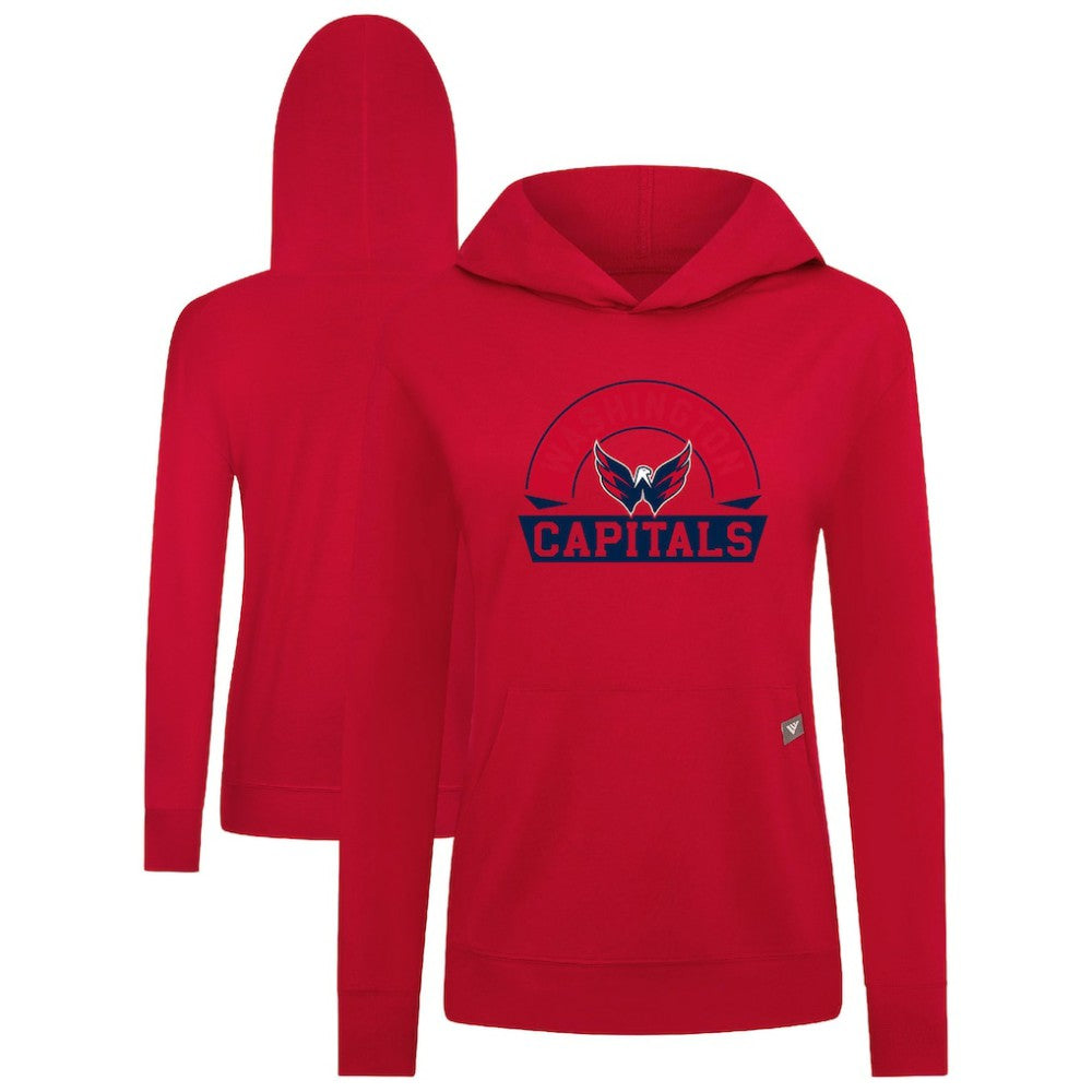 Washington Capitals Levelwear Women's Relay Banner Arch Pullover Hoodie