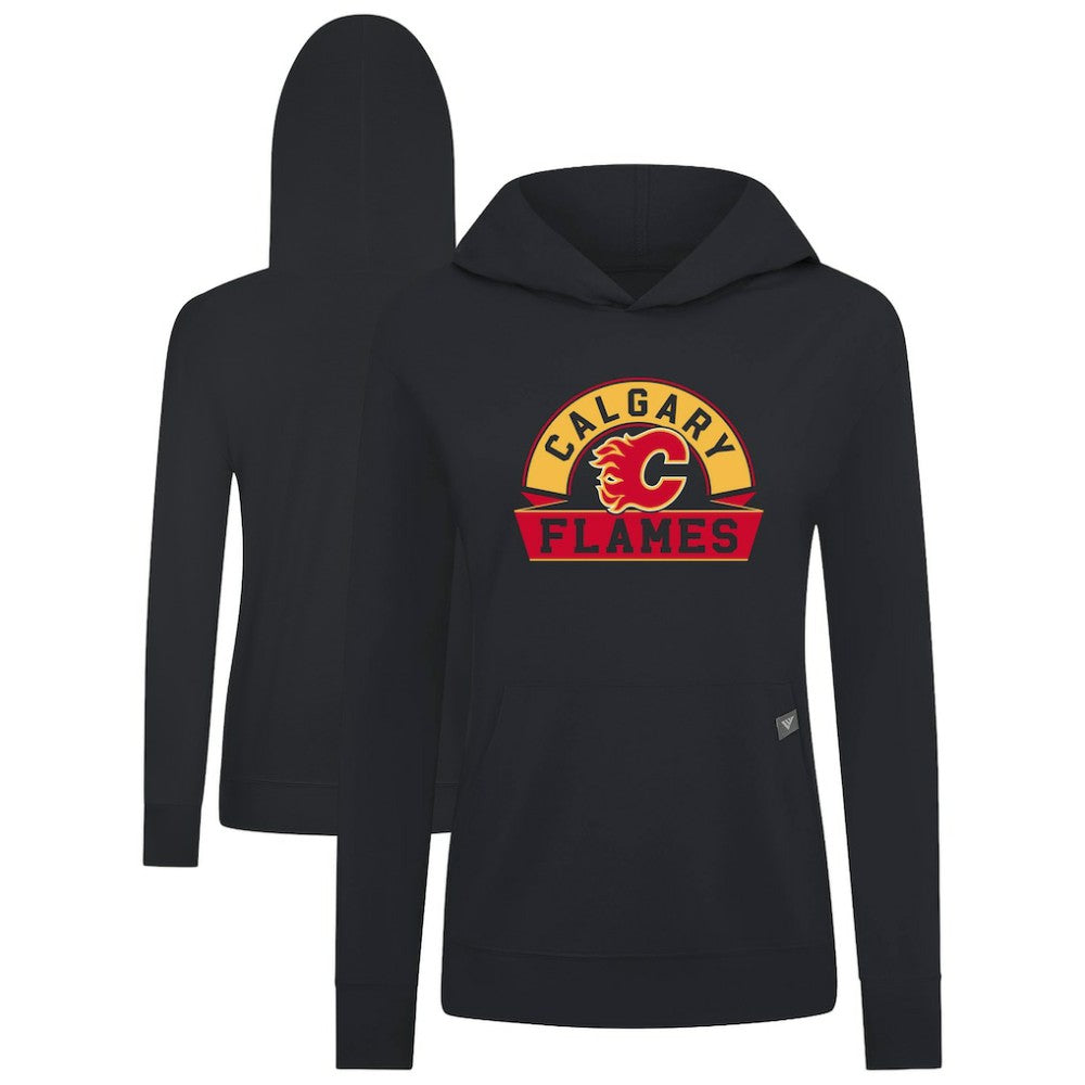 Calgary Flames Levelwear Women's Relay Banner Arch Pullover Hoodie