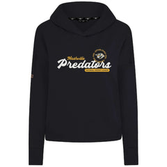 Nashville Predators Levelwear Women's Sweet Monument Tri-Blend Cropped Pullover Hoodie