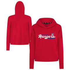 New York Rangers Levelwear Women's Sweet Monument Tri-Blend Cropped Pullover Hoodie