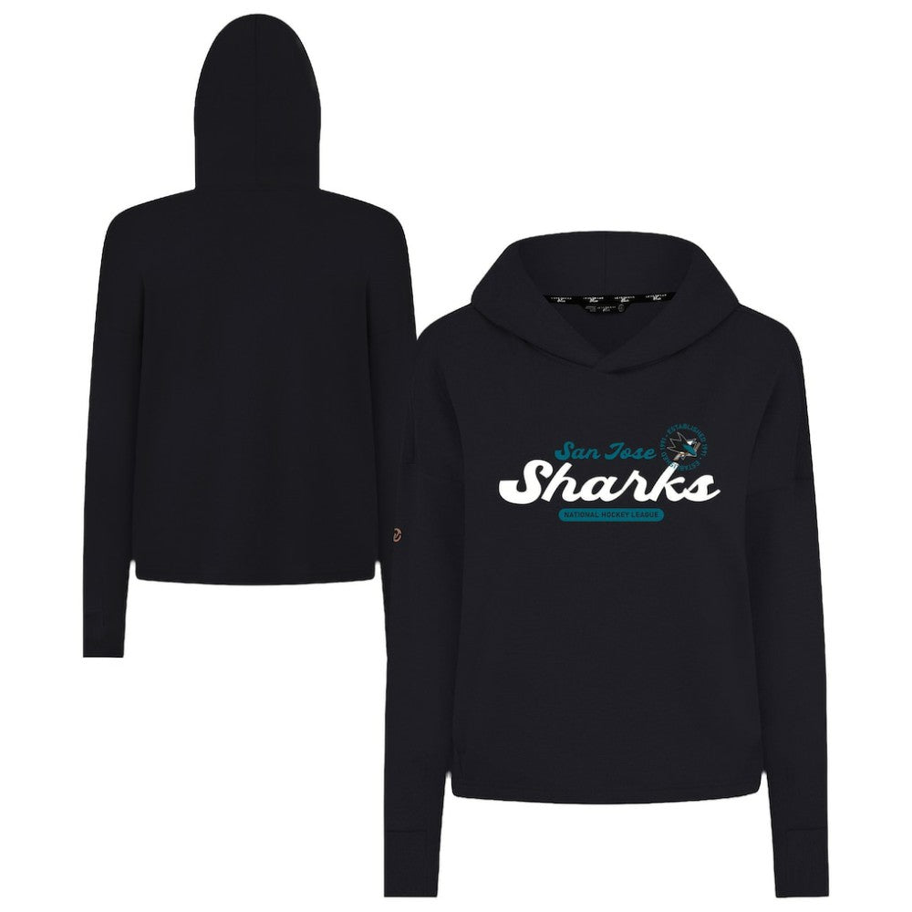 San Jose Sharks Levelwear Women's Sweet Monument Tri-Blend Cropped Pullover Hoodie