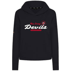 New Jersey Devils Levelwear Women's Sweet Monument Tri-Blend Cropped Pullover Hoodie