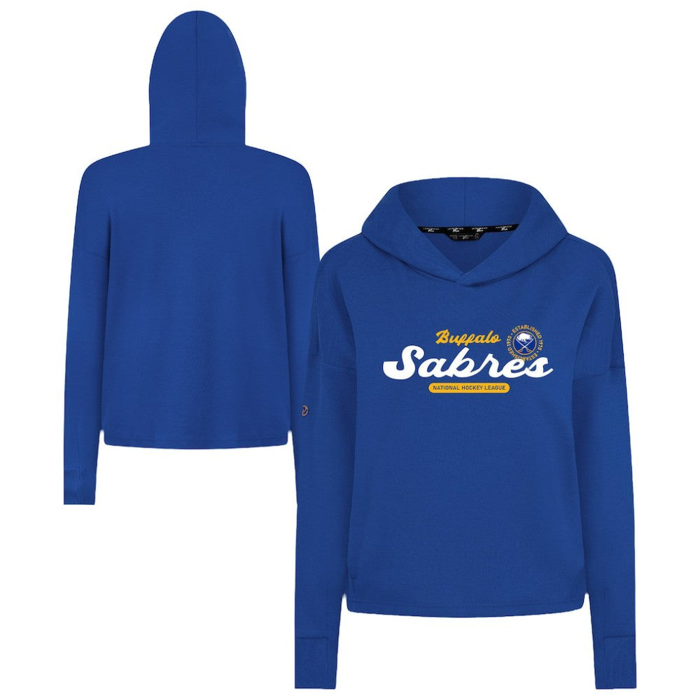 Buffalo Sabres Levelwear Women's Sweet Monument Tri-Blend Cropped Pullover Hoodie