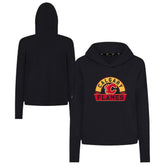 Calgary Flames Levelwear Women's Sweet Banner Arch Tri-Blend Cropped Pullover Hoodie