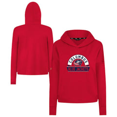 Columbus Blue Jackets Levelwear Women's Sweet Banner Arch Tri-Blend Cropped Pullover Hoodie