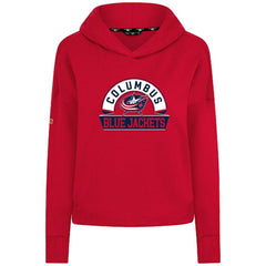 Columbus Blue Jackets Levelwear Women's Sweet Banner Arch Tri-Blend Cropped Pullover Hoodie