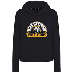 Nashville Predators Levelwear Women's Sweet Banner Arch Tri-Blend Cropped Pullover Hoodie