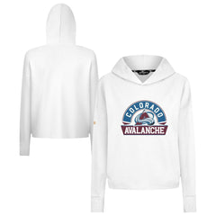 Colorado Avalanche Levelwear Women's Sweet Banner Arch Tri-Blend Cropped Pullover Hoodie