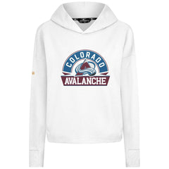 Colorado Avalanche Levelwear Women's Sweet Banner Arch Tri-Blend Cropped Pullover Hoodie