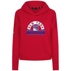 New York Rangers Levelwear Women's Sweet Banner Arch Tri-Blend Cropped Pullover Hoodie