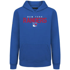 New York Rangers Levelwear Youth Podium Carve Pullover Hoodie