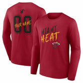 Miami Heat Hustle Custom Long Sleeve T-Shirt - Red sale