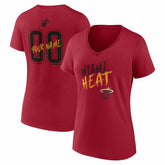 Miami Heat Women's Hustle Custom V-Neck T-Shirt - Red sale