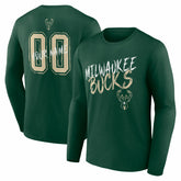 Milwaukee Bucks Hustle Custom Long Sleeve T-Shirt - Hunter Green shop