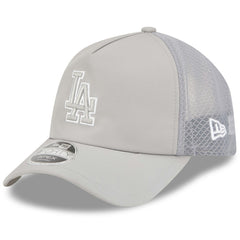 Los Angeles Dodgers 2026 Batting Practice Apex 9FORTY Adjustable Trucker Hat - Gray | New Era