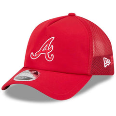 Atlanta Braves 2026 Batting Practice Apex 9FORTY Adjustable Trucker Hat - Red | New Era