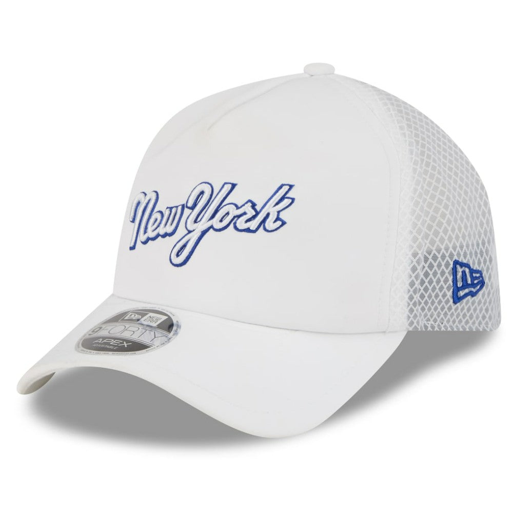 New York Mets 2026 Batting Practice Apex 9FORTY Adjustable Trucker Hat - White | New Era
