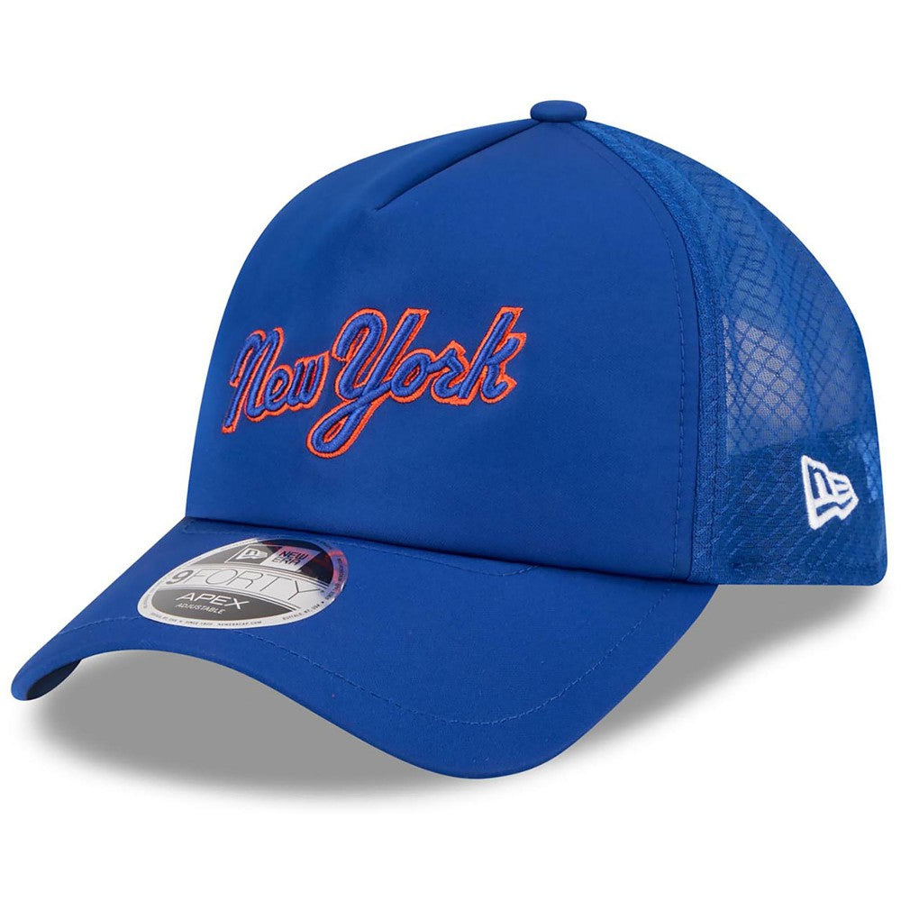 New York Mets 2026 Batting Practice Apex 9FORTY Adjustable Trucker Hat - Royal | New Era
