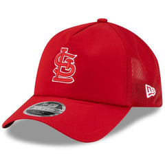 St. Louis Cardinals 2026 Batting Practice Apex 9FORTY Adjustable Trucker Hat - Red | New Era