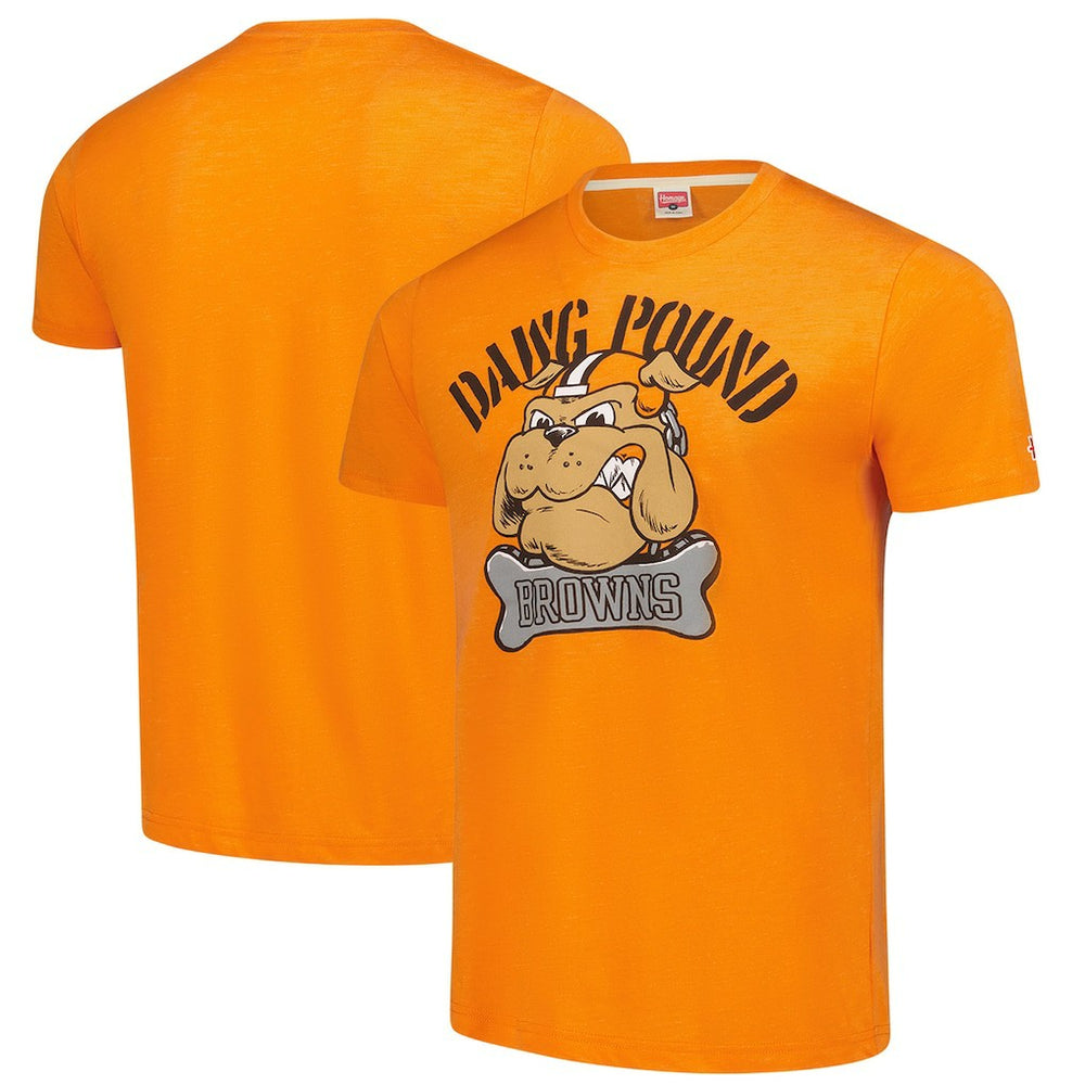 NFL Cleveland Browns Homage Unisex Tri-Blend Dawg Pound XL Bone Collar T-Shirt