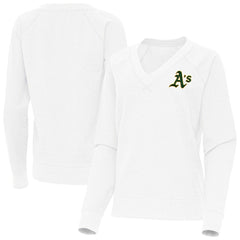 Athletics Antigua Women's Varsity Tri-Blend V-Neck Long Sleeve T-Shirt - White