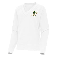 Athletics Antigua Women's Varsity Tri-Blend V-Neck Long Sleeve T-Shirt - White