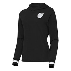 Baltimore Orioles Antigua Women's Trek Pullover Hoodie - Black