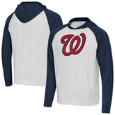 Washington Nationals Antigua Urgent Pullover Hoodie - Heather Navy/Gray
