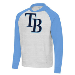 Tampa Bay Rays Antigua Urgent Pullover Hoodie - Powder Blue/Gray