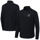 Miami Marlins Antigua Sync Tri-Blend Quarter-Zip Pullover - Heather Black