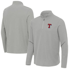 Texas Rangers Antigua Sync Tri-Blend Quarter-Zip Pullover - Heather Gray