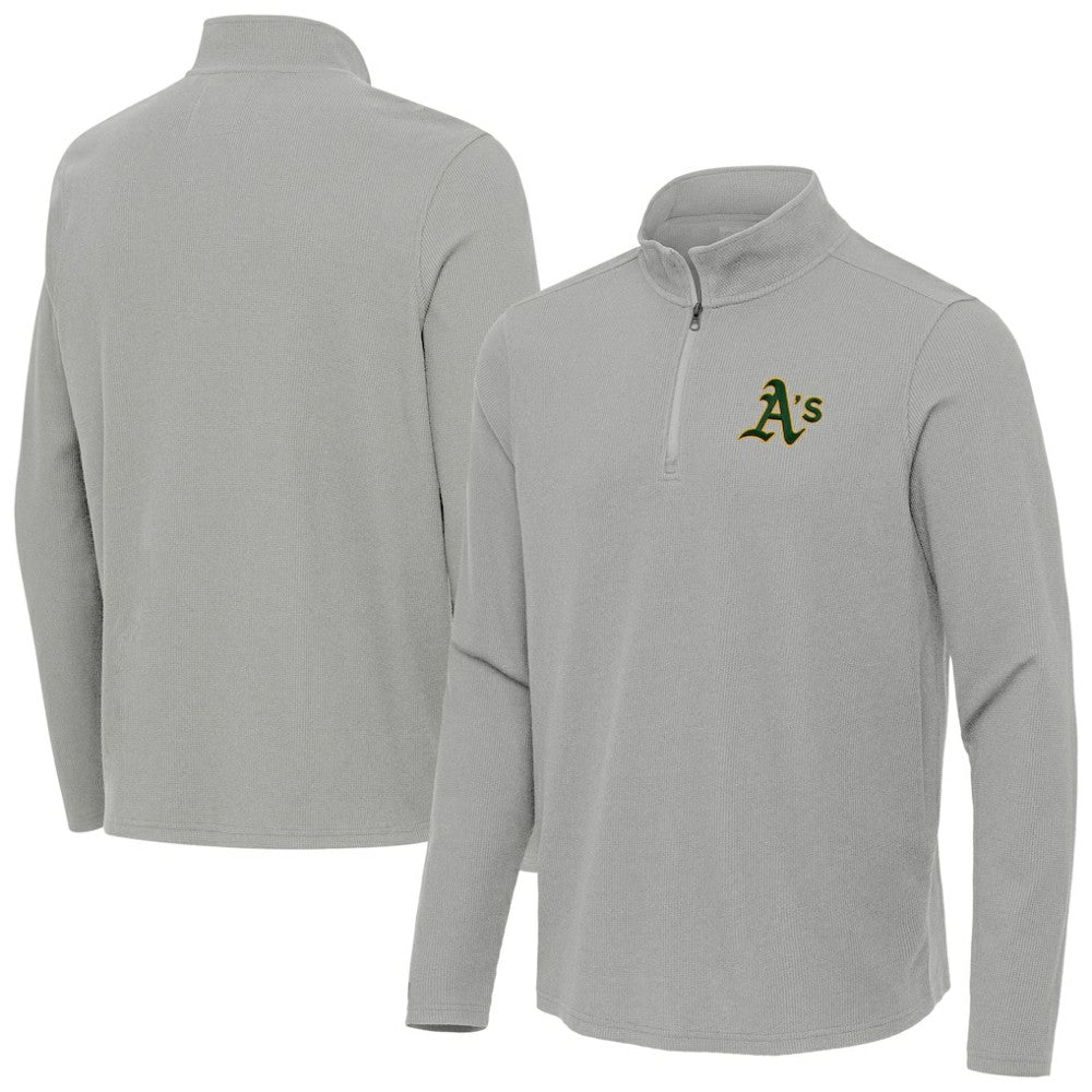 Athletics Antigua Sync Tri-Blend Quarter-Zip Pullover - Heather Gray
