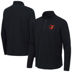 Baltimore Orioles Antigua Sync Tri-Blend Quarter-Zip Pullover - Heather Black