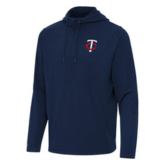Minnesota Twins Antigua Connected Quarter-Zip Pullover Hoodie - Navy