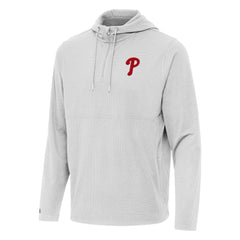 Philadelphia Phillies Antigua Connected Quarter-Zip Pullover Hoodie - Gray