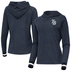 Tampa Bay Rays Antigua Women's Trek Pullover Hoodie - Heather Navy