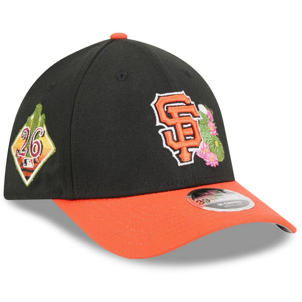San Francisco Giants 2026 Spring Training M-Crown 39THIRTY Flex Hat - Black/Orange | New Era