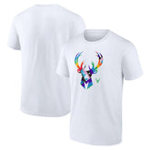 Milwaukee Bucks Team Logo Pride T-Shirt - White outlet