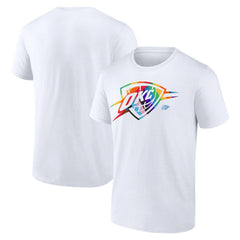 Oklahoma City Thunder Team Logo Pride T-Shirt - White for sale