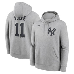 Anthony Volpe New York Yankees Player Name & Number Club Fleece Pullover Hoodie - Heather Gray | Nike