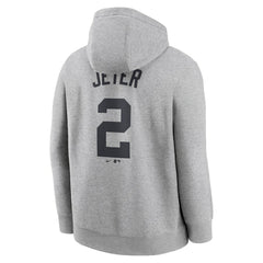 Derek Jeter New York Yankees Player Name & Number Club Fleece Pullover Hoodie - Heather Gray | Nike
