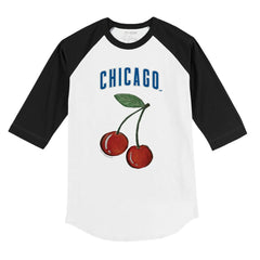 Chicago Cubs Tiny Turnip Youth Cherries 3/4-Sleeve Raglan Baseball T-Shirt - White