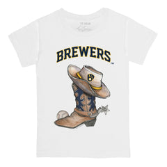 Milwaukee Brewers Tiny Turnip Youth Cowboy Boot T-Shirt - White