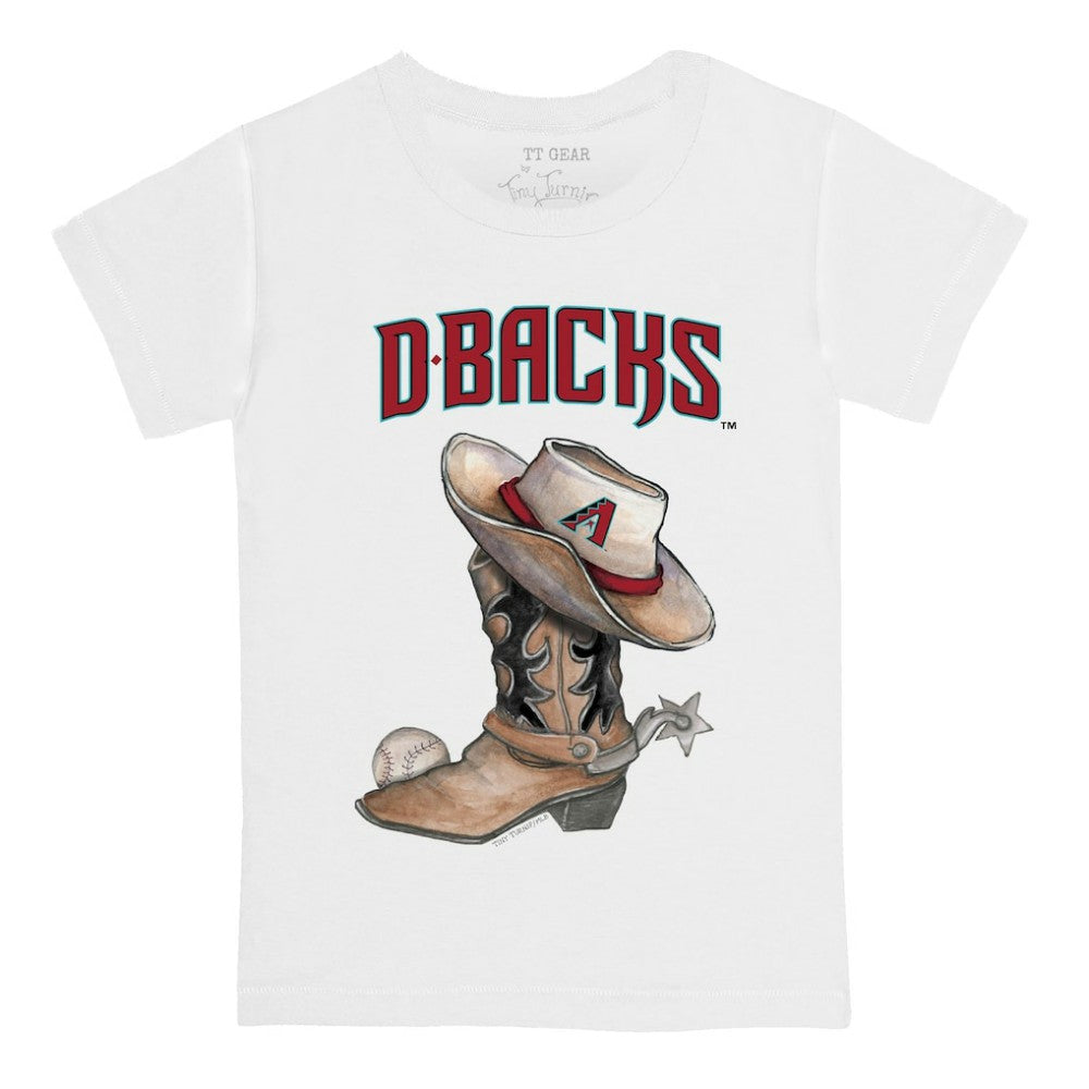 Arizona Diamondbacks Tiny Turnip Youth Cowboy Boot T-Shirt - White