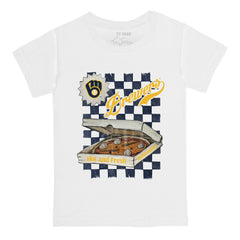 Milwaukee Brewers Tiny Turnip Youth Pizza T-Shirt - White