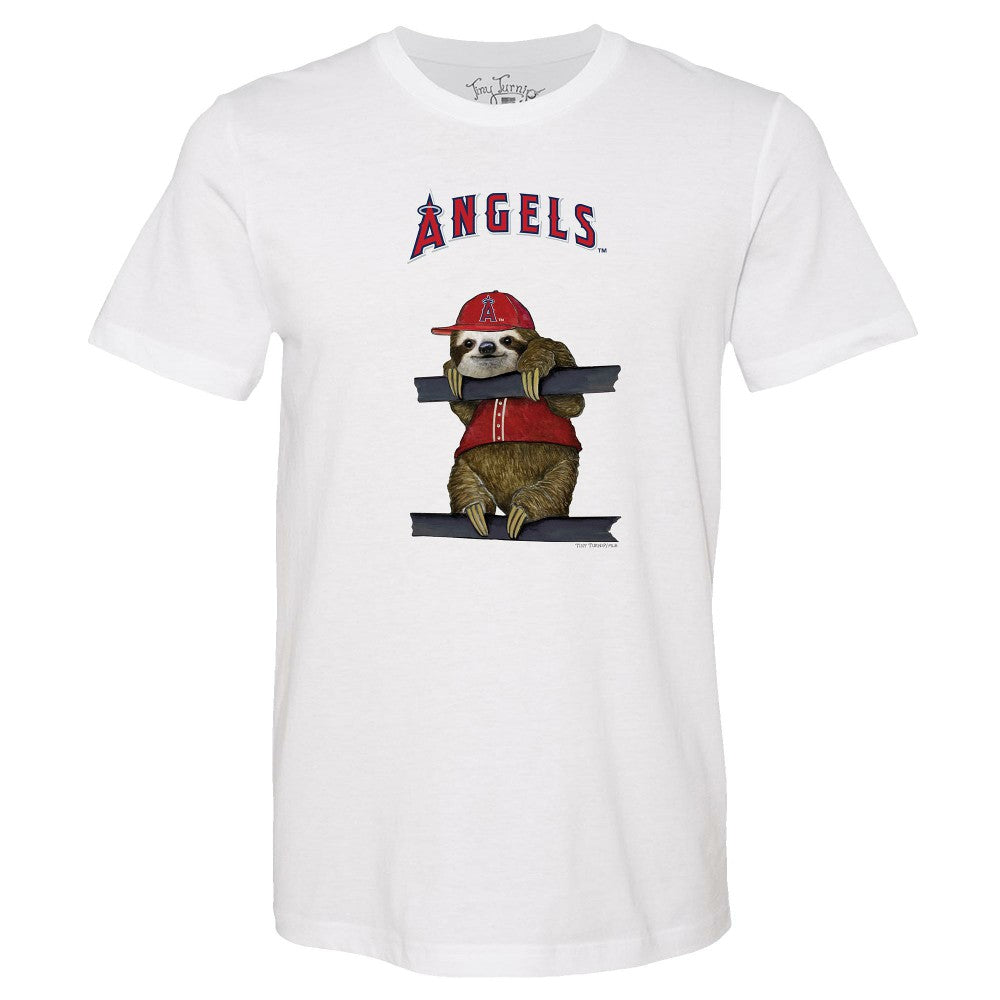 Los Angeles Angels Tiny Turnip Unisex Sloth T-Shirt - White