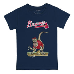 Atlanta Braves Tiny Turnip Youth Velociraptor T-Shirt - Navy