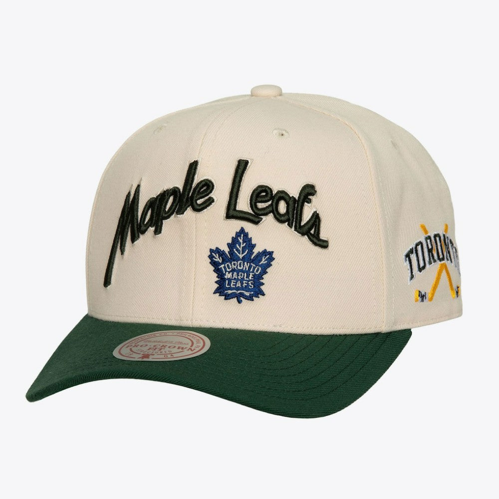 Toronto Maple Leafs Mitchell & Ness x Just Don Wave Script Pro Strapback Hat